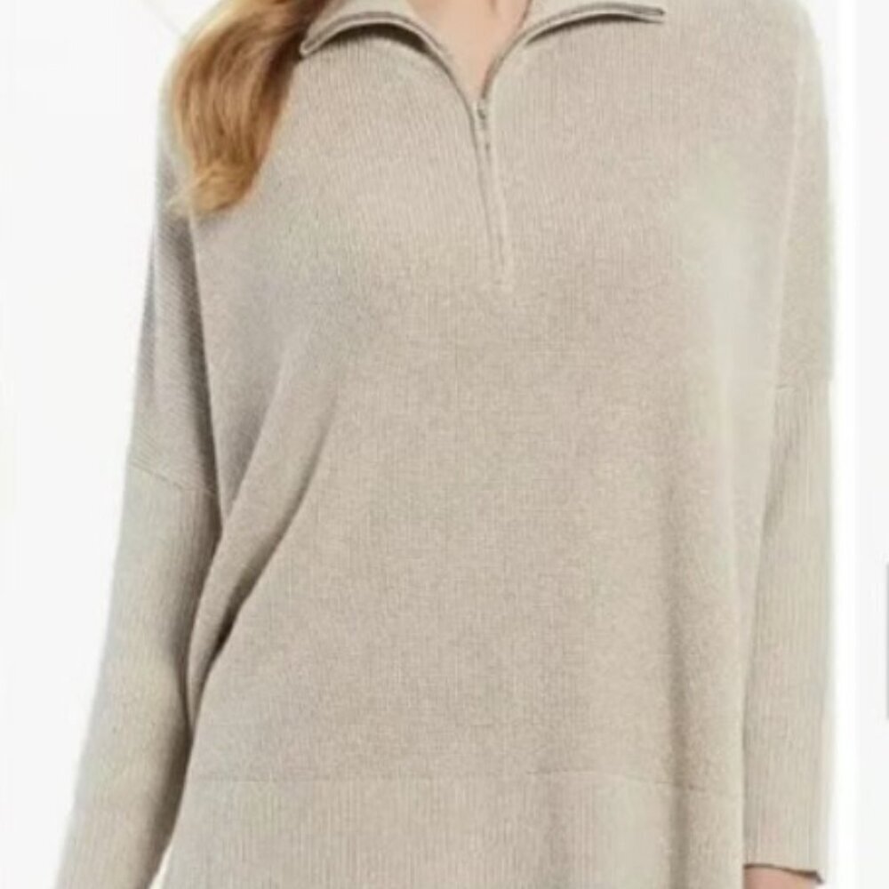 Tommy Bahama Shimmer Bonita Zip Poncho in Camel Heather
